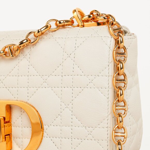 Christian Dior Small Dior Caro Ivory Cannage Calfskin Crossbody - Picture 8 of 13
